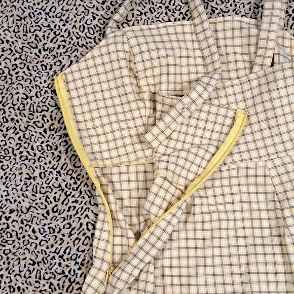 🌈HOLLISTER PASTEL YELLOW PLAID MINI DRESS-S - Picture 5 of 9